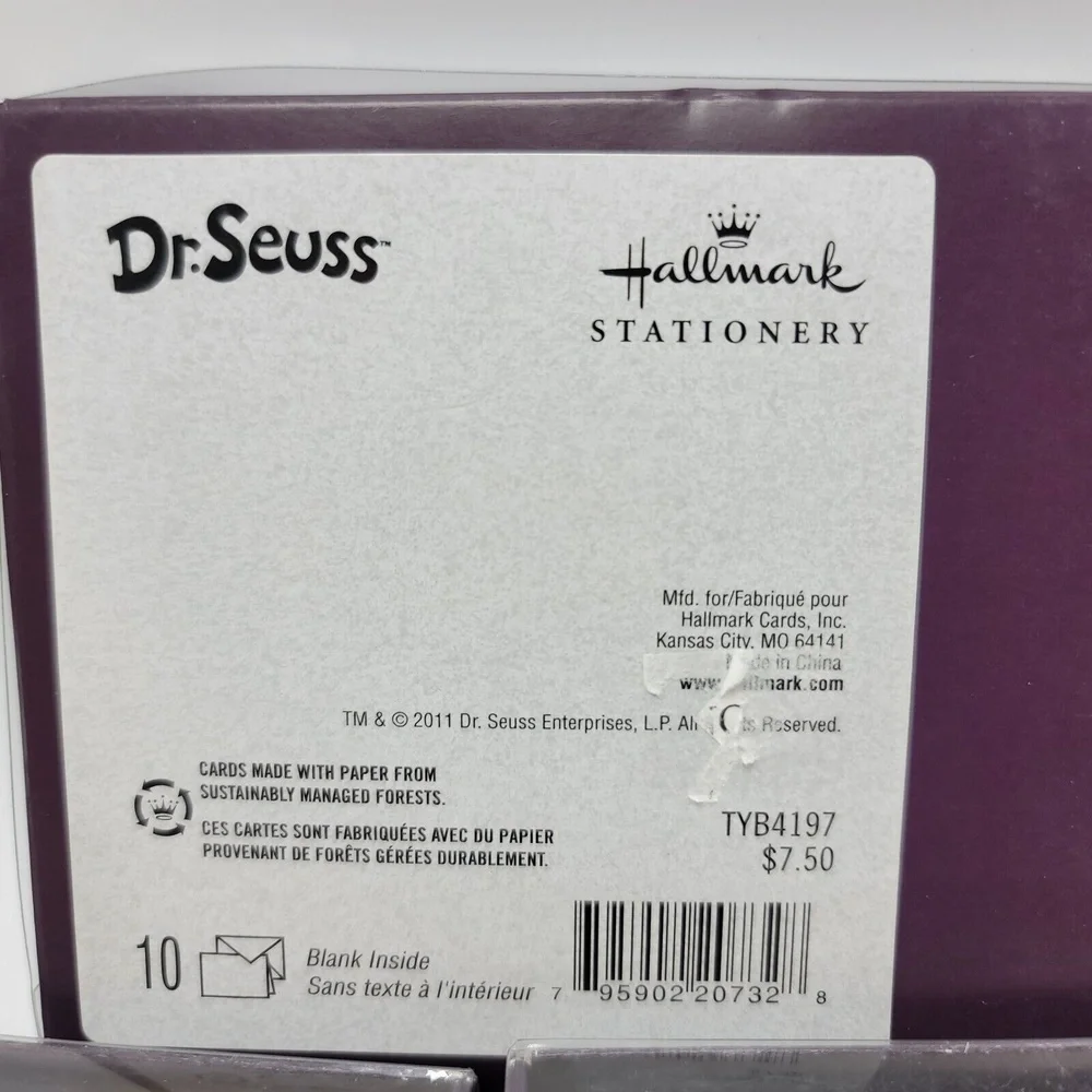 Dr Seuss Baby Shower Announcements Set 30 one Fish Hallmark 2011